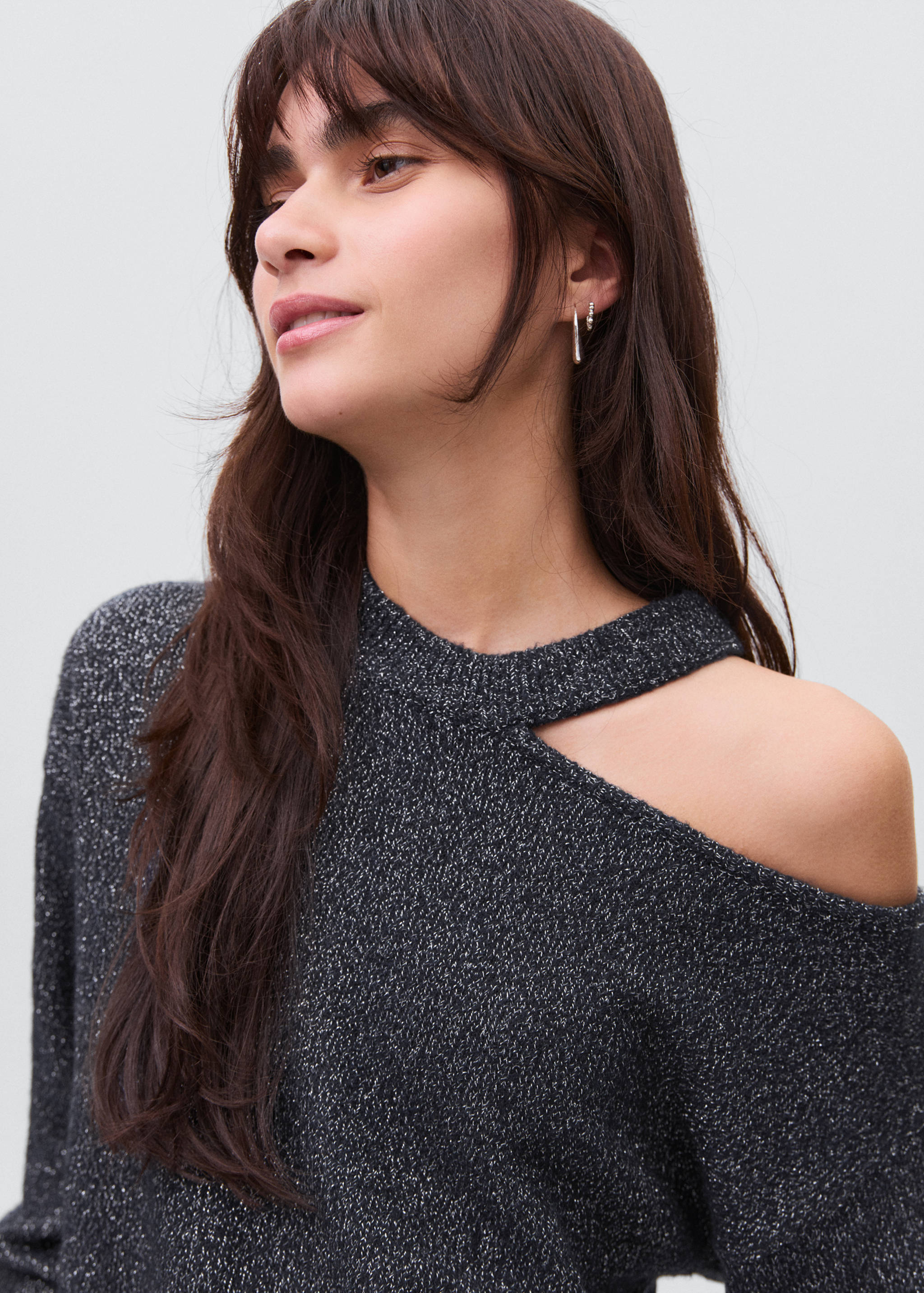 Lurex sweater with cut-out - Details of the article 1