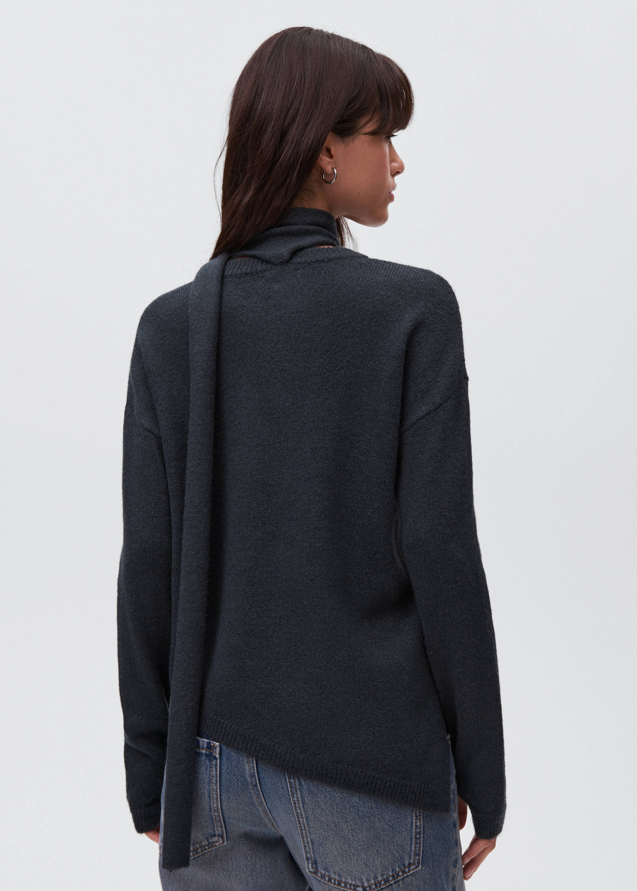 Camisola de malha assimétrica - Verso do artigo