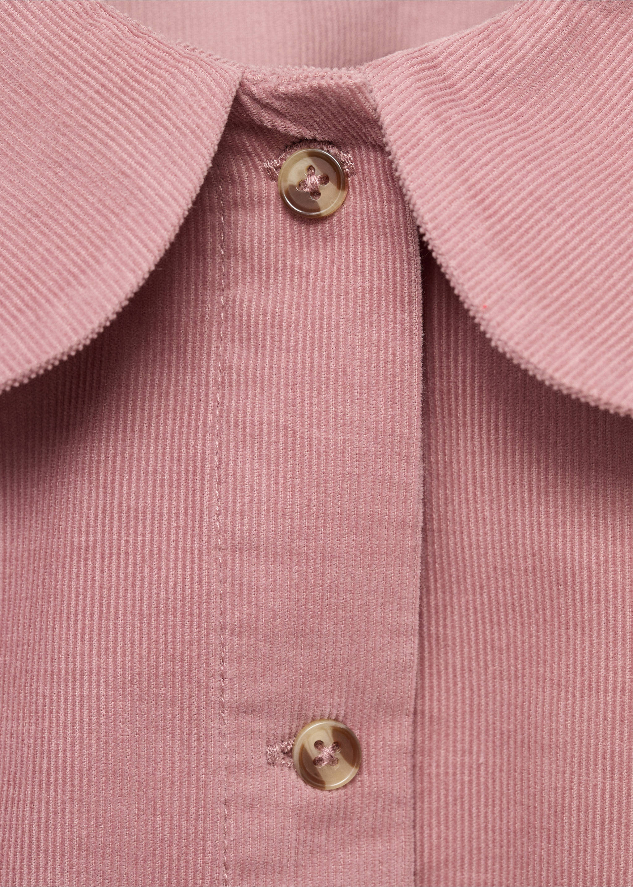 Corduroy blouse with baby collar - Details of the article 8, Pink. Ref: 17006339-00.