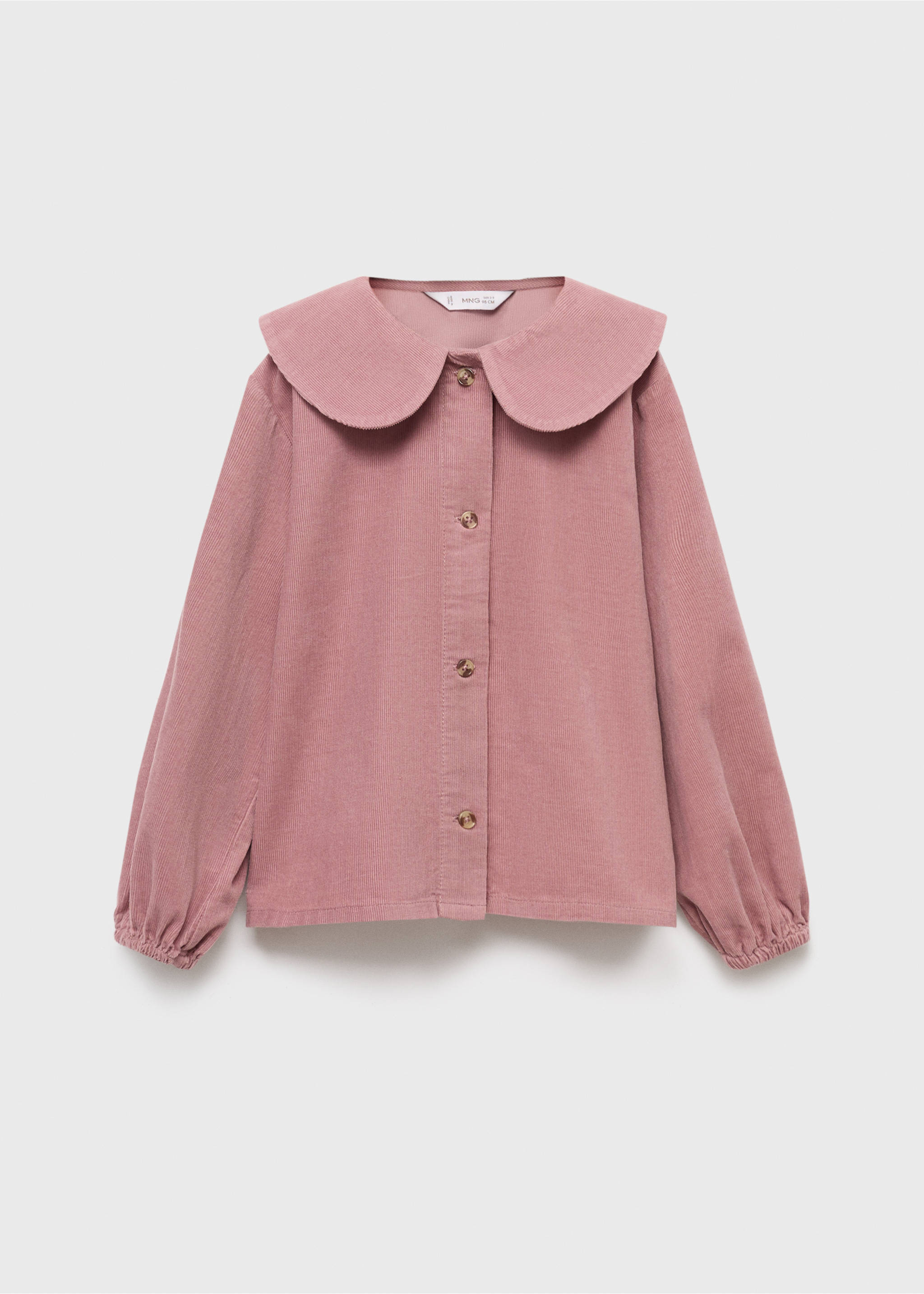 Corduroy blouse with baby collar - Article without model, Pink. Ref: 17006339-00.