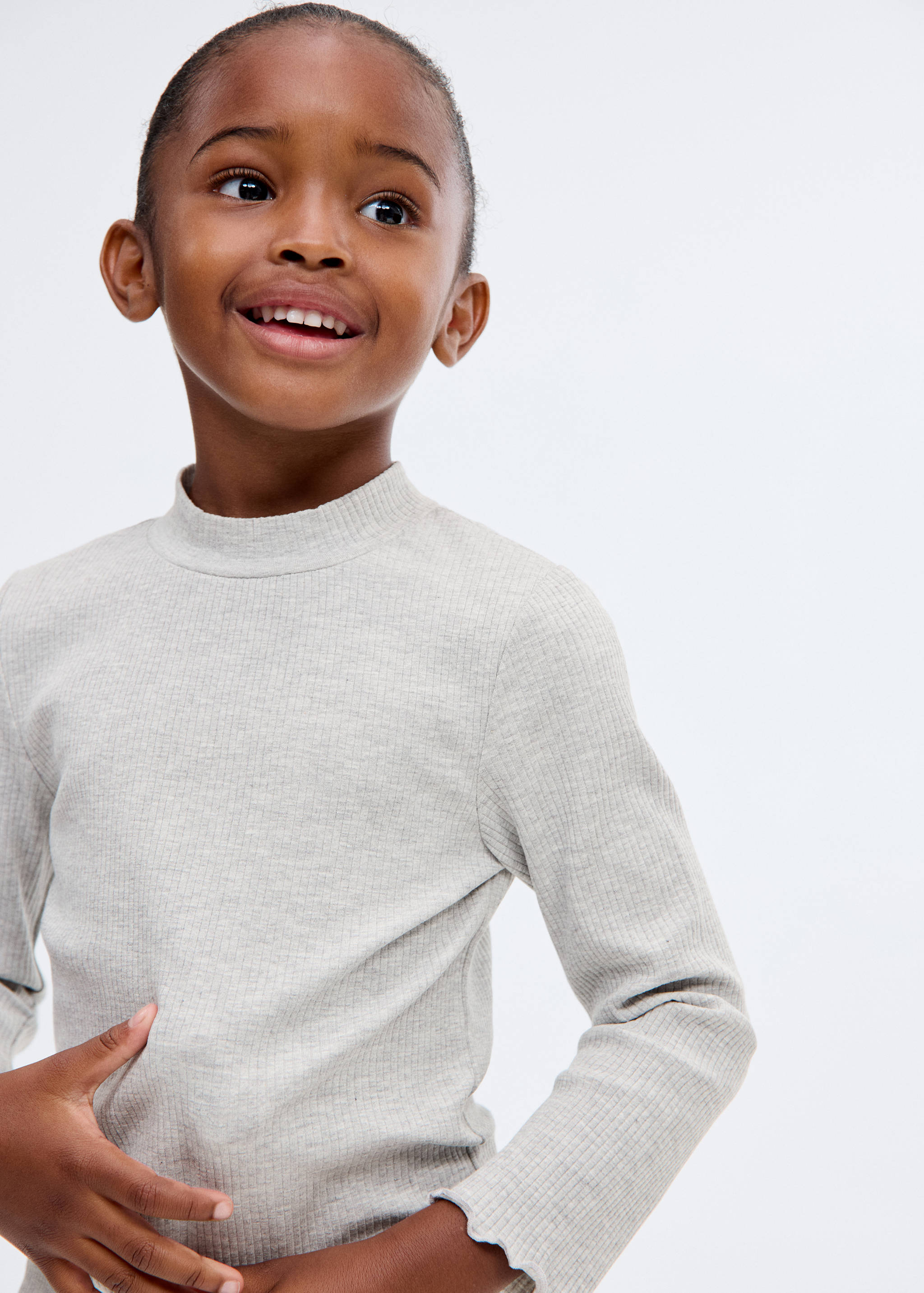 Ribbed high neck t-shirt - Medium plane