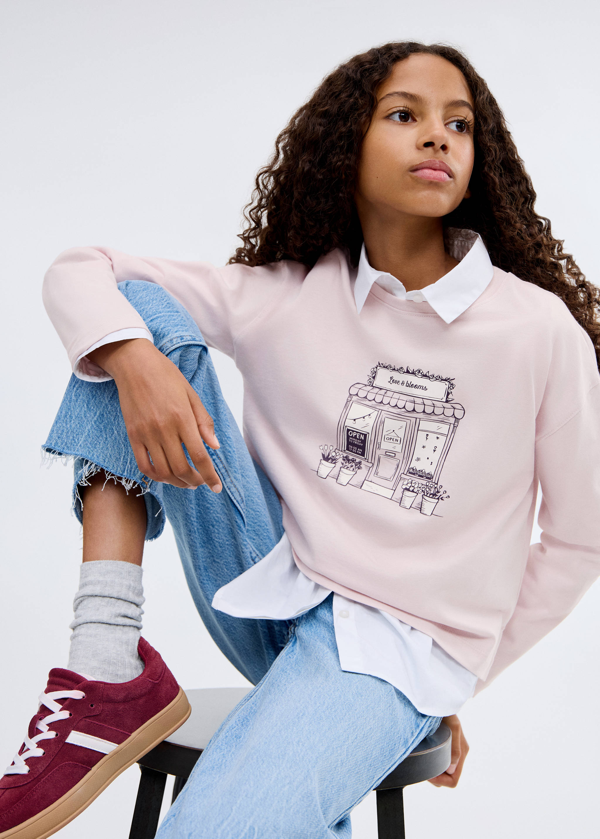 Printed long sleeve t-shirt - Medium plane