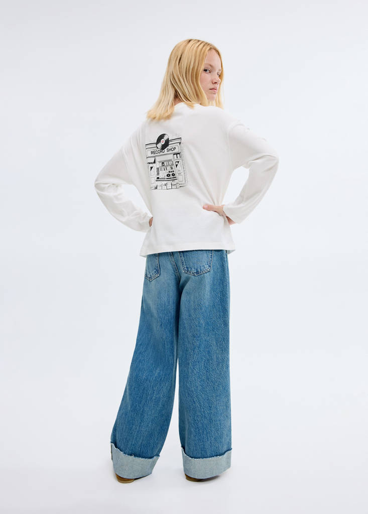 Printed cotton-blend T-shirt — Off White