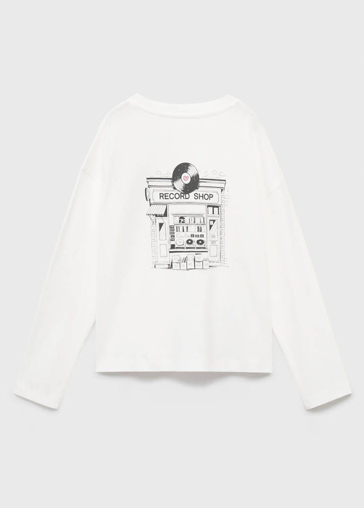 Printed cotton-blend T-shirt — Off White