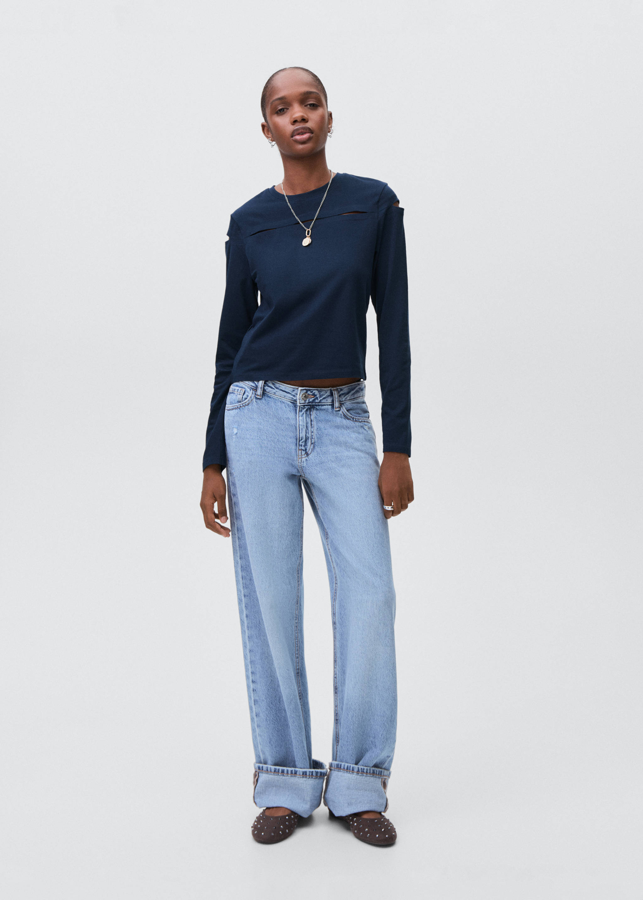 Cotton t-shirt with cut-out - General plane