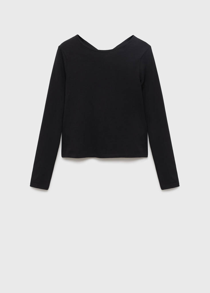 T-shirt with open back — Black