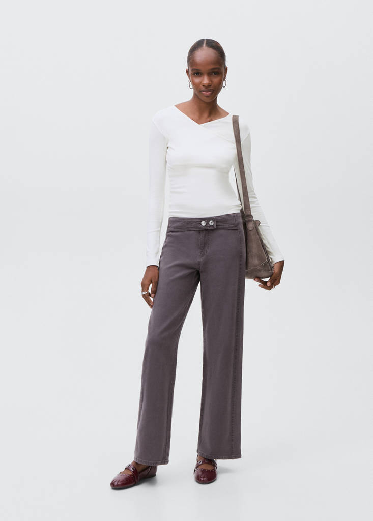 Gathered cotton t-shirt — Off White