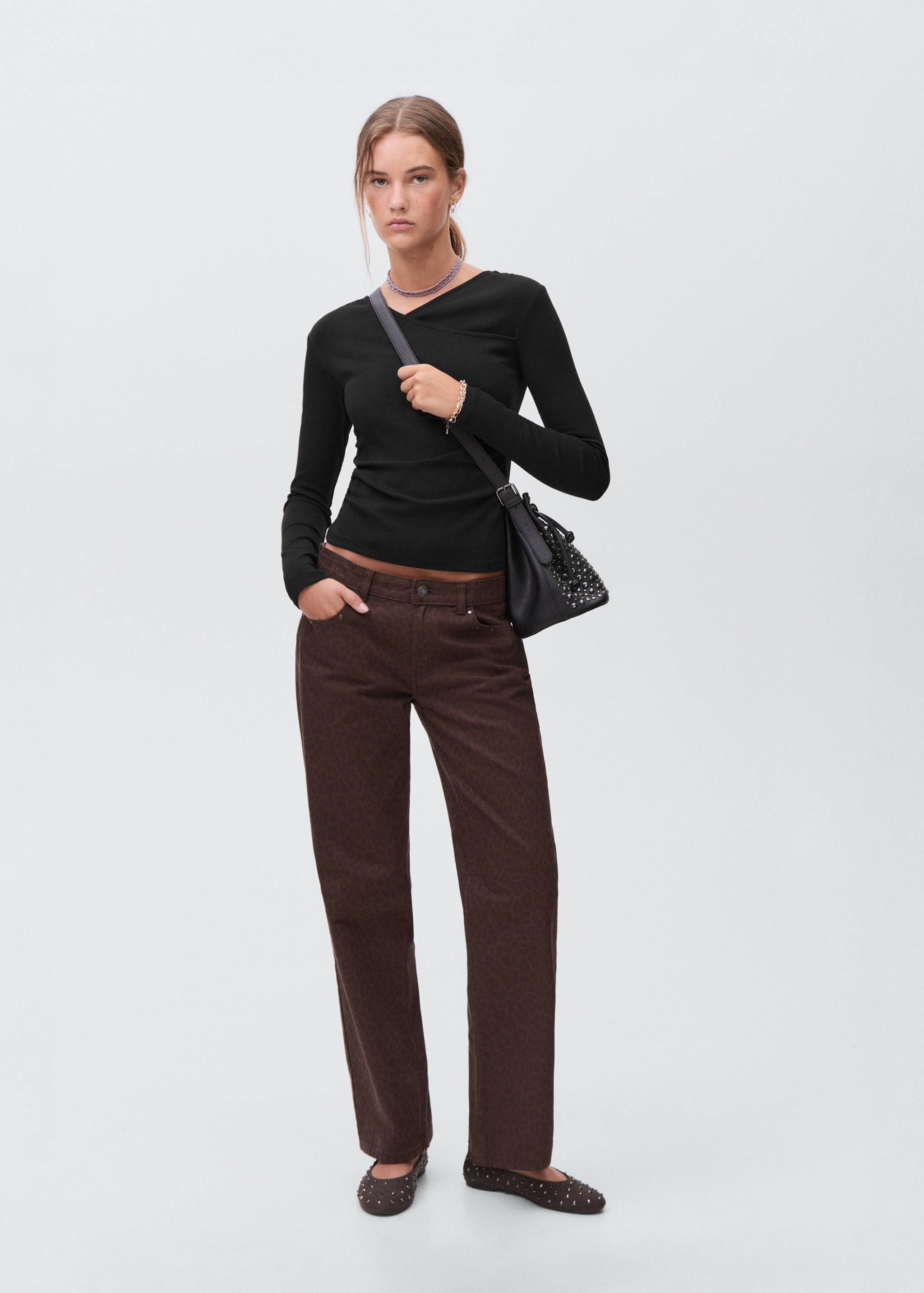 Gathered cotton t-shirt - General plane