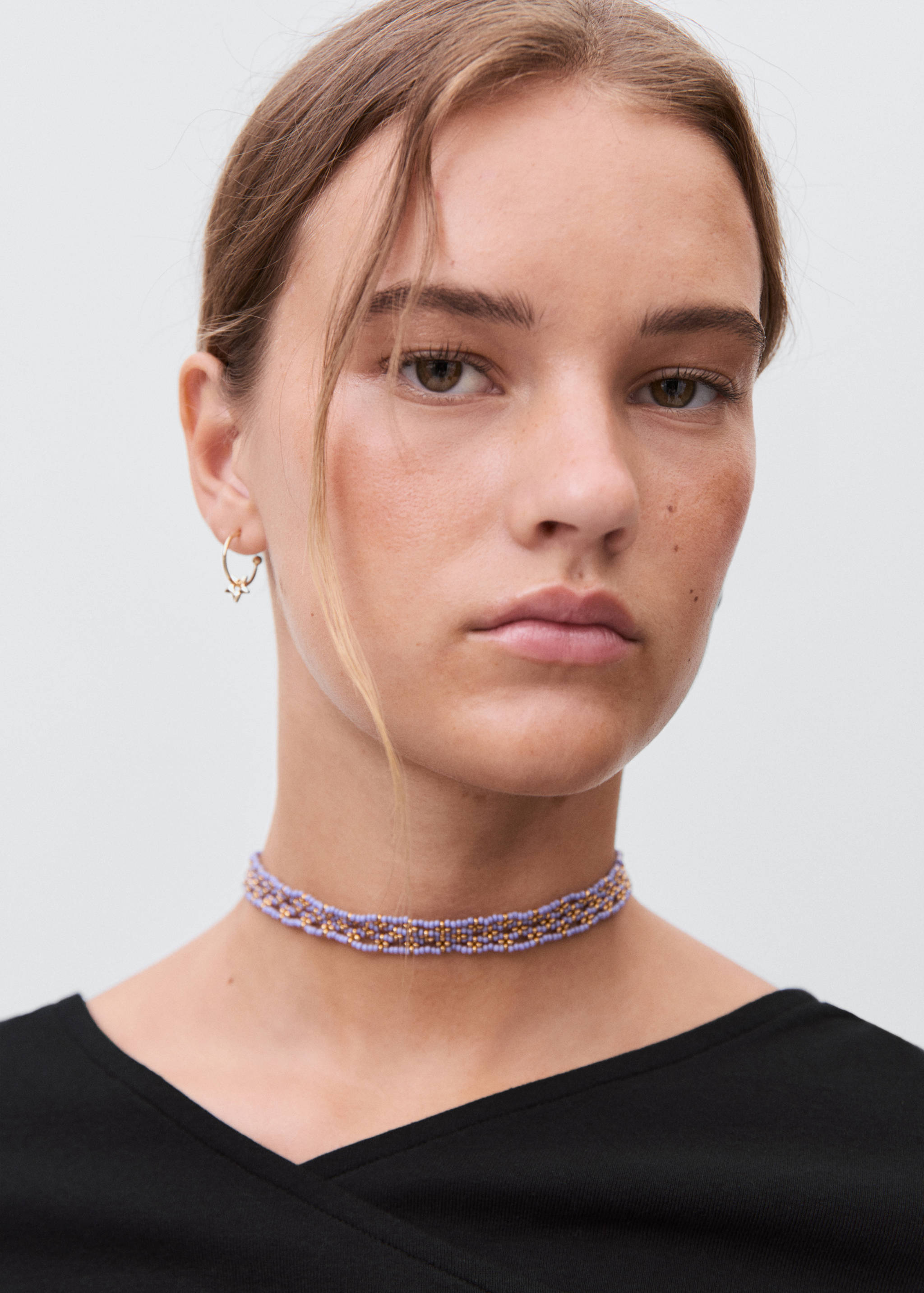 Gathered cotton t-shirt - Details of the article 1