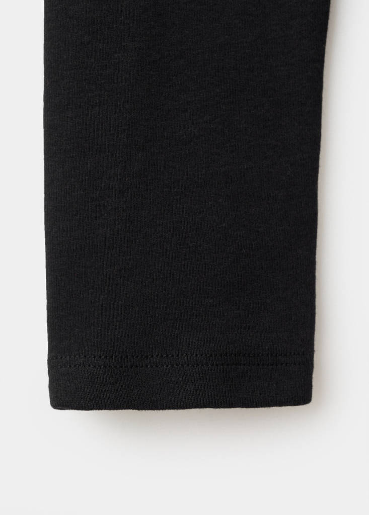 Gathered cotton t-shirt — Black