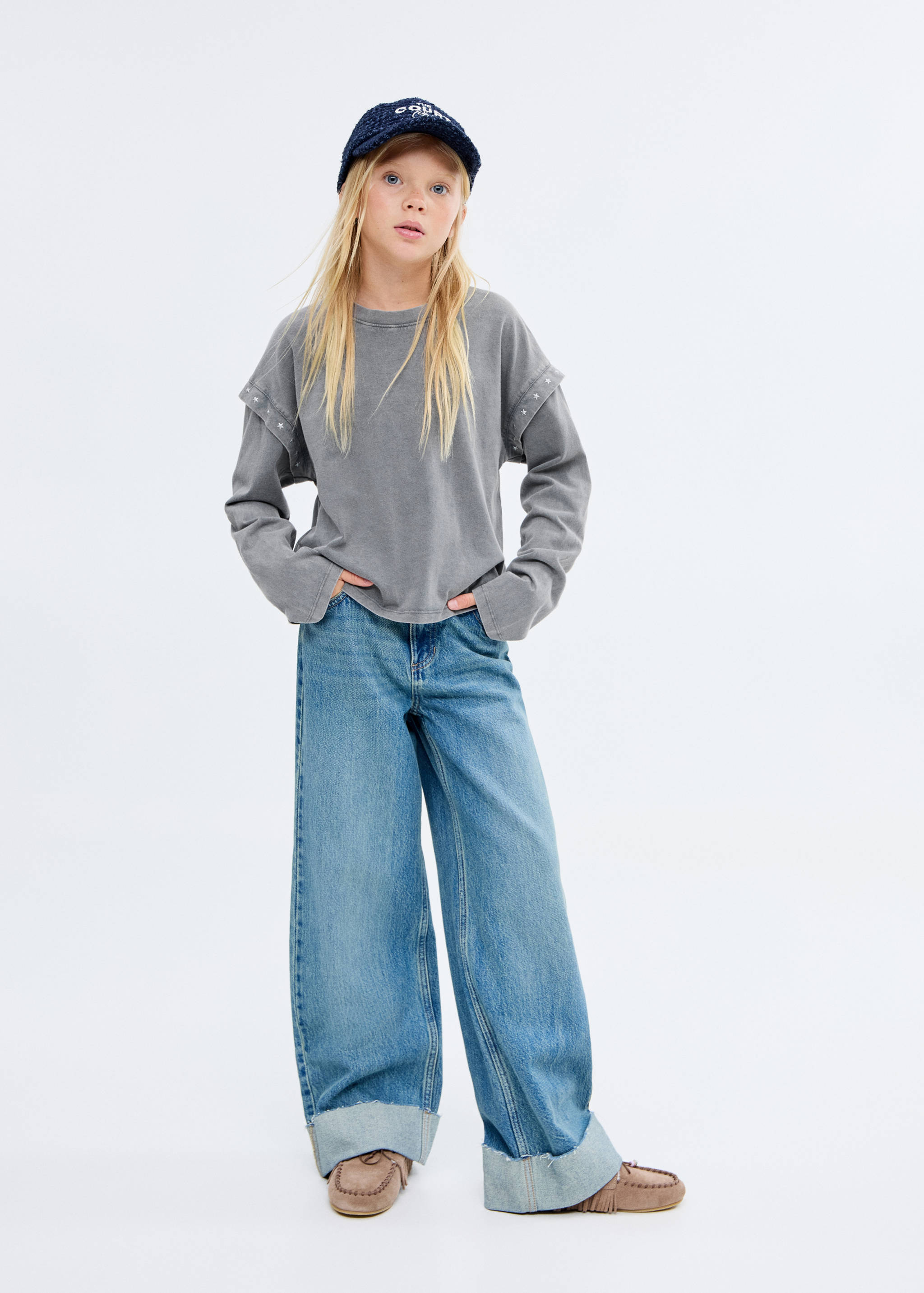 T-shirt met kralendetail - Overzichtstekening