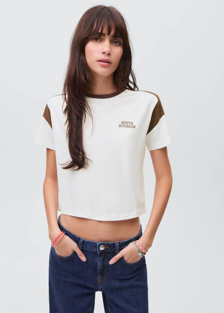 Printed cotton-blend t-shirt — Off White