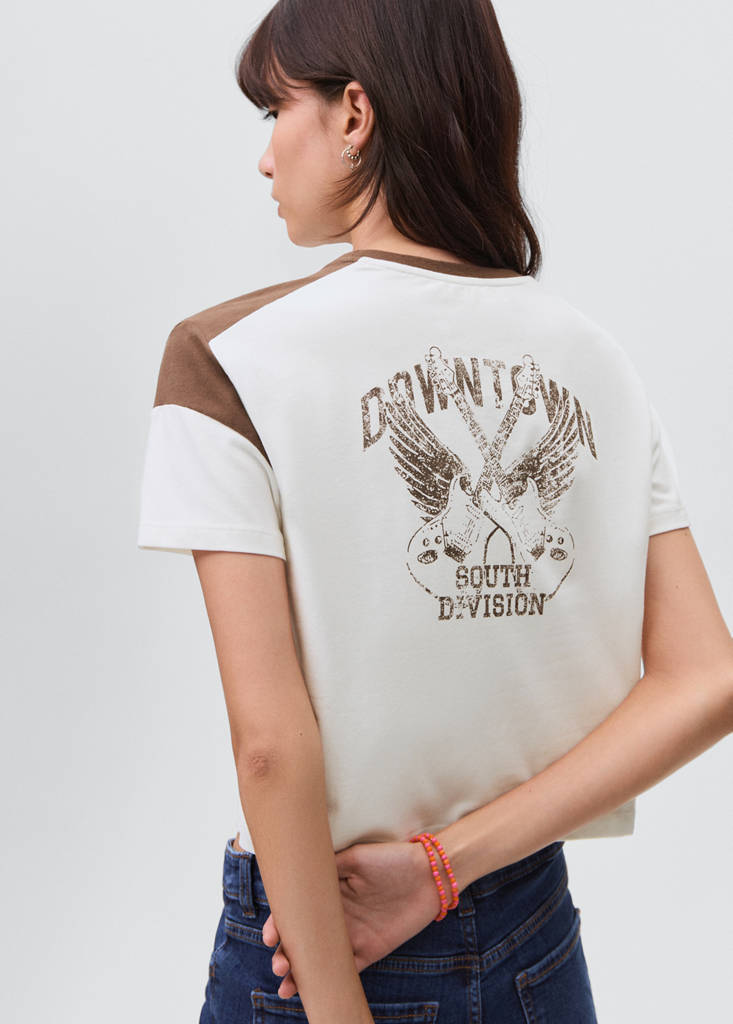 Printed cotton-blend t-shirt — Off White