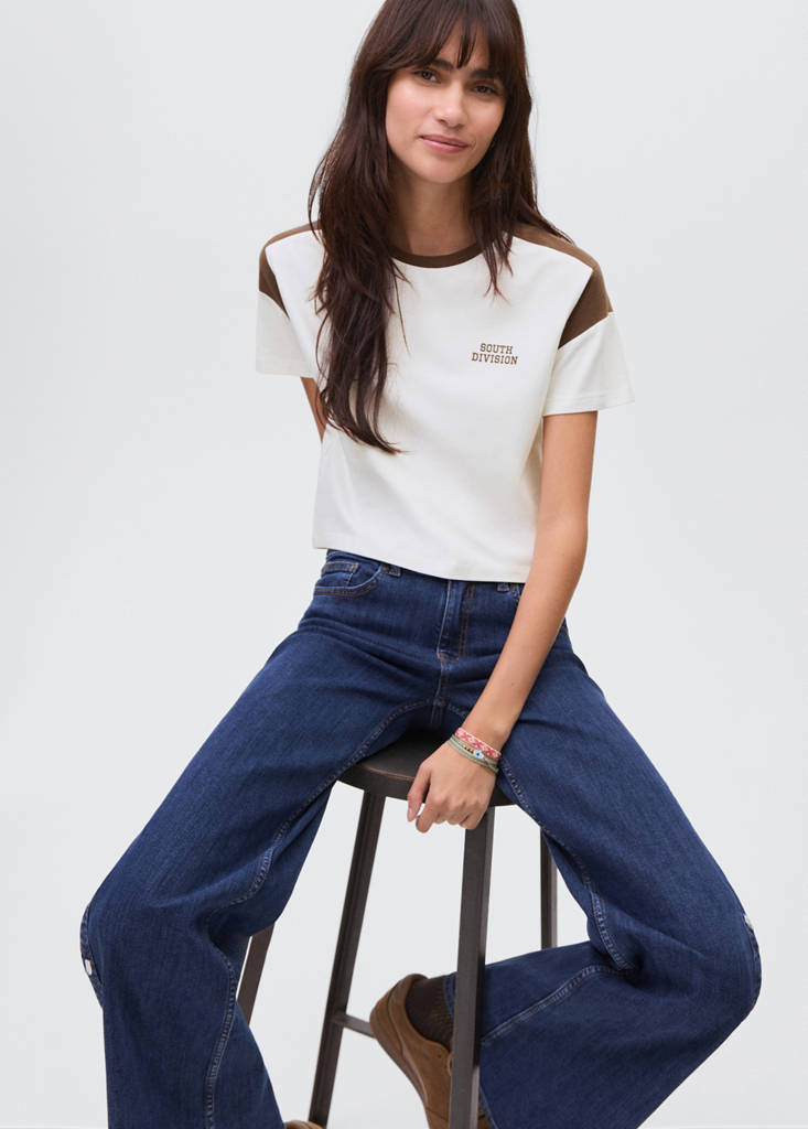 Printed cotton-blend t-shirt — Off White
