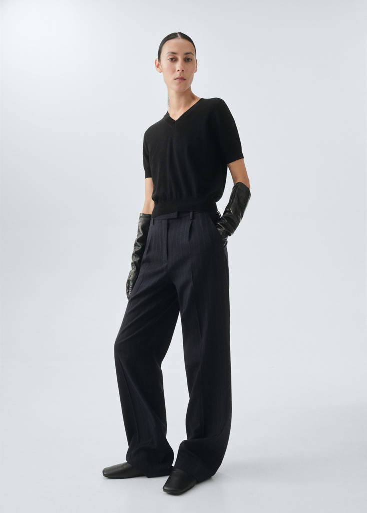MANGO - Pull-over 100 % laine mérinos noir - XS