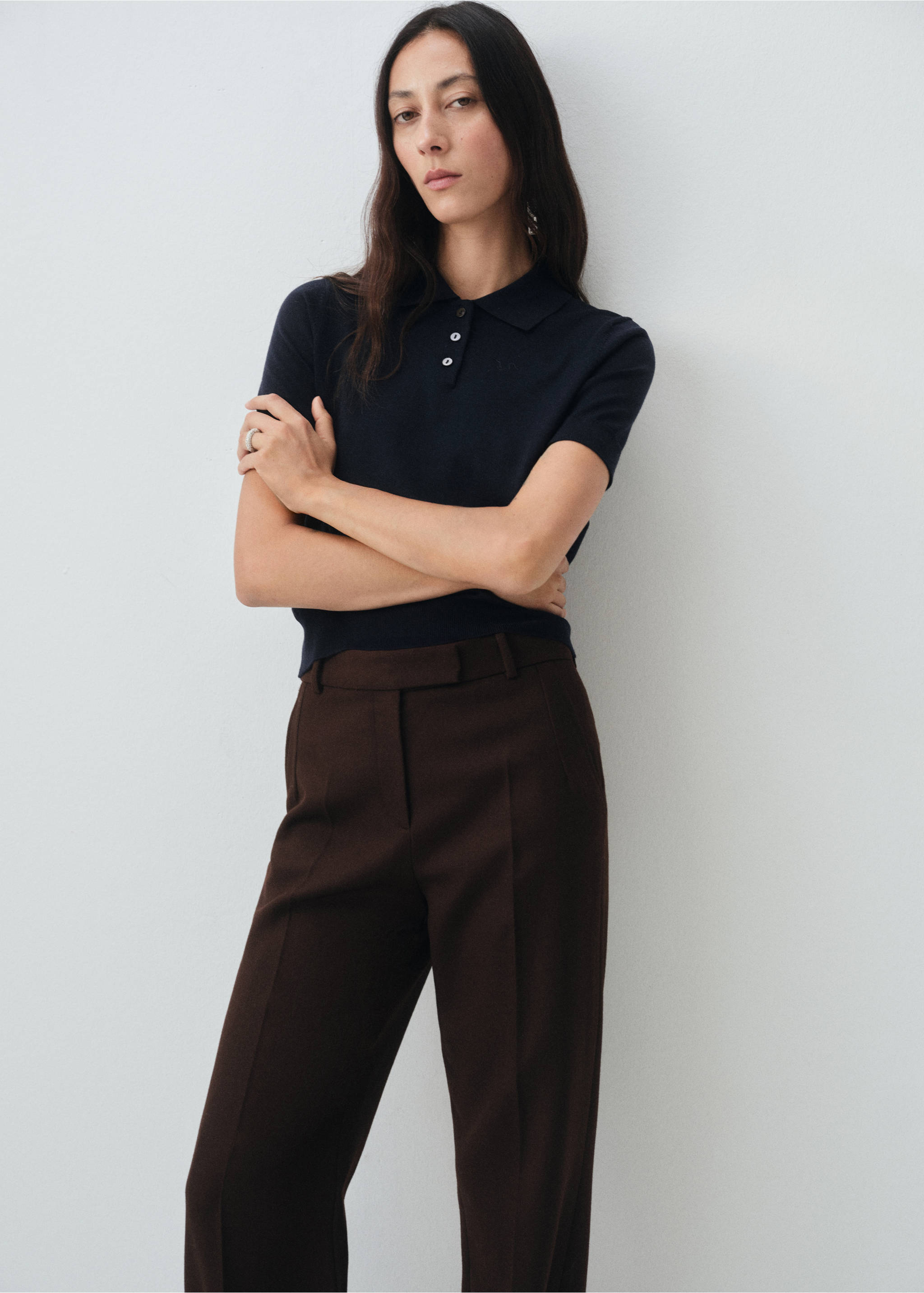 100% merino wool sweater - Details of the article 1, Navy. Ref: 17006360-00.