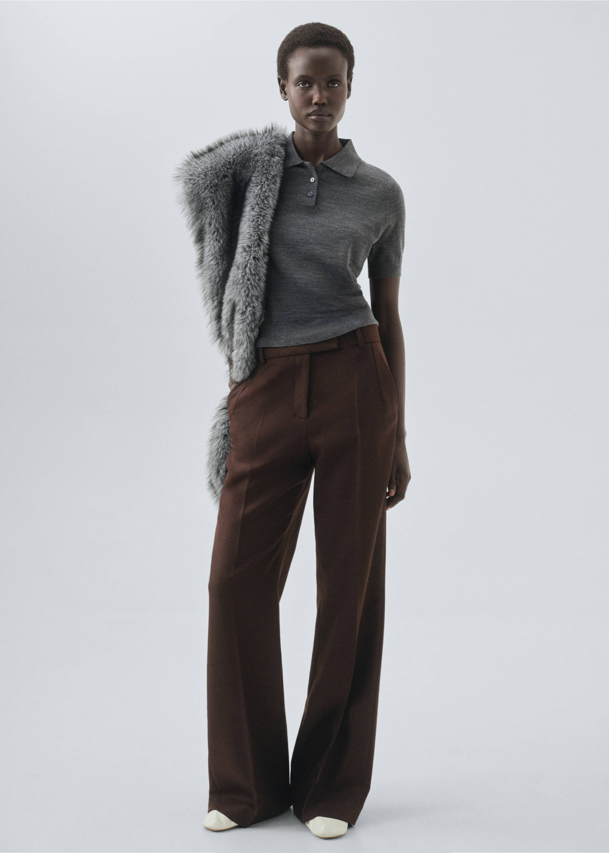 100% merino wool sweater - General plane, Medium Heather Grey. Ref: 17006360-00.