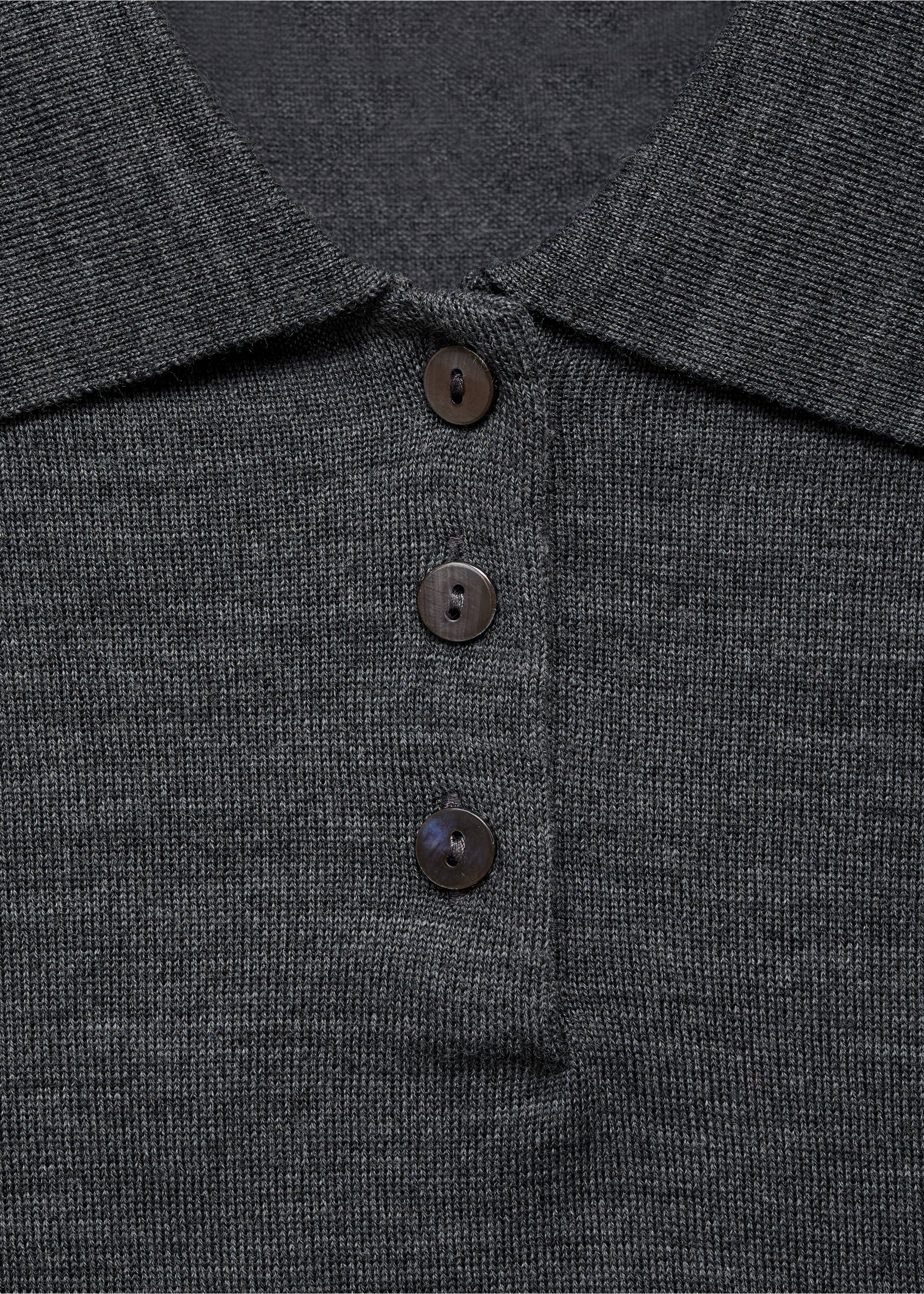 100% merino wool sweater - Details of the article 8, Medium Heather Grey. Ref: 17006360-00.