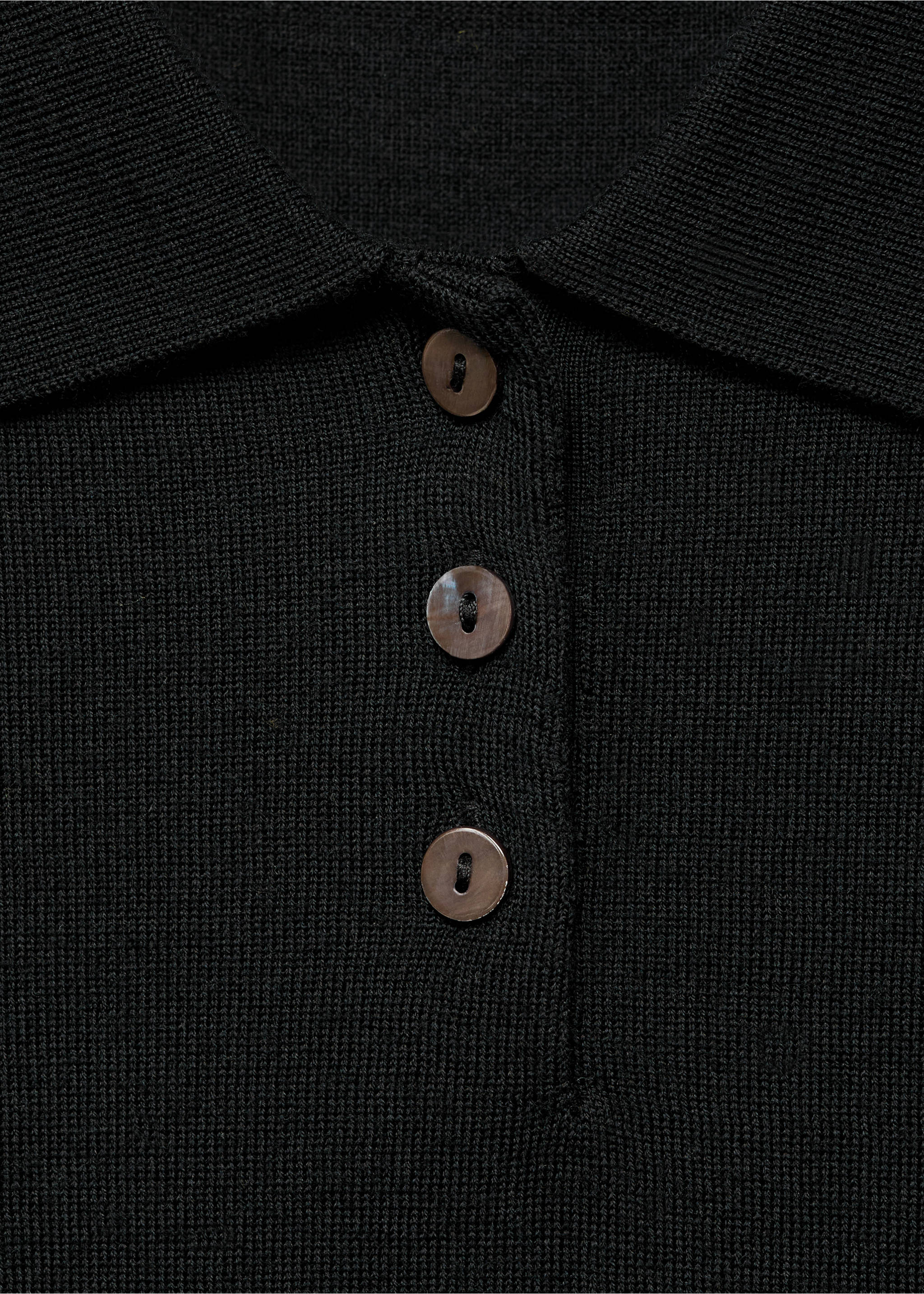 100% merino wool sweater - Details of the article 8, Black. Ref: 17006360-00.