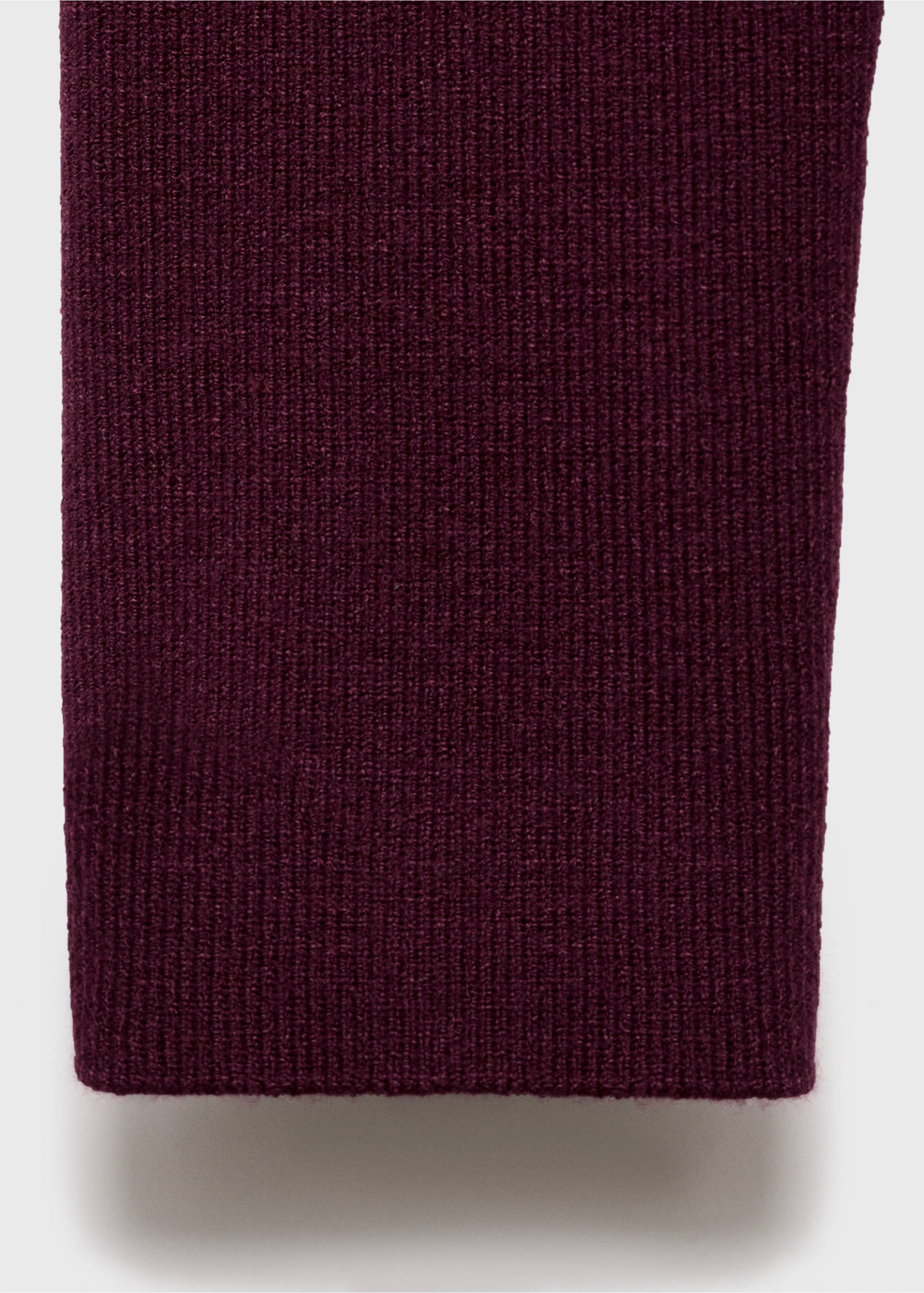 Long-sleeved polo-neck sweater - Details of the article 0, Maroon. Ref: 17006363-00.