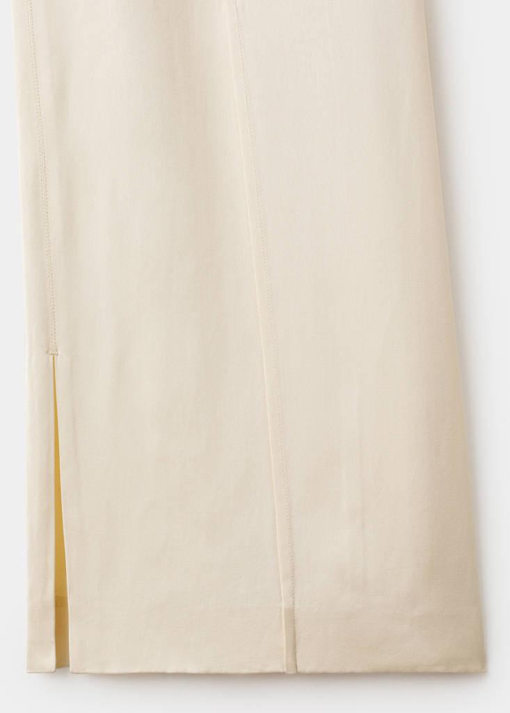 Satin trousers with side openings — Vanilla