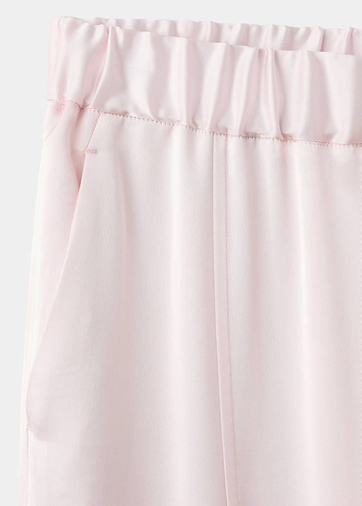 Satin trousers with side openings — Pastel Pink