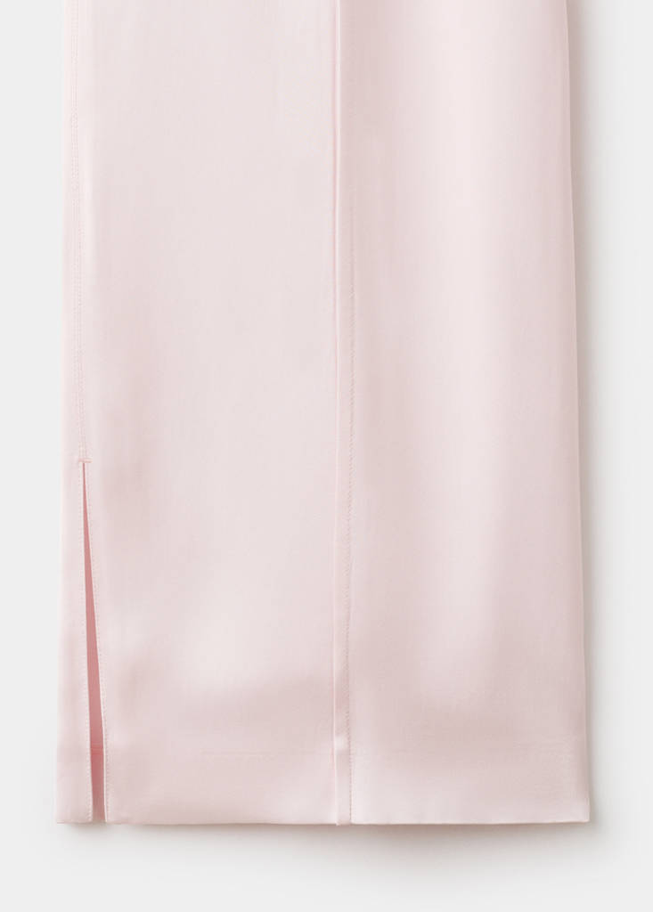 Satin trousers with side openings — Pastel Pink
