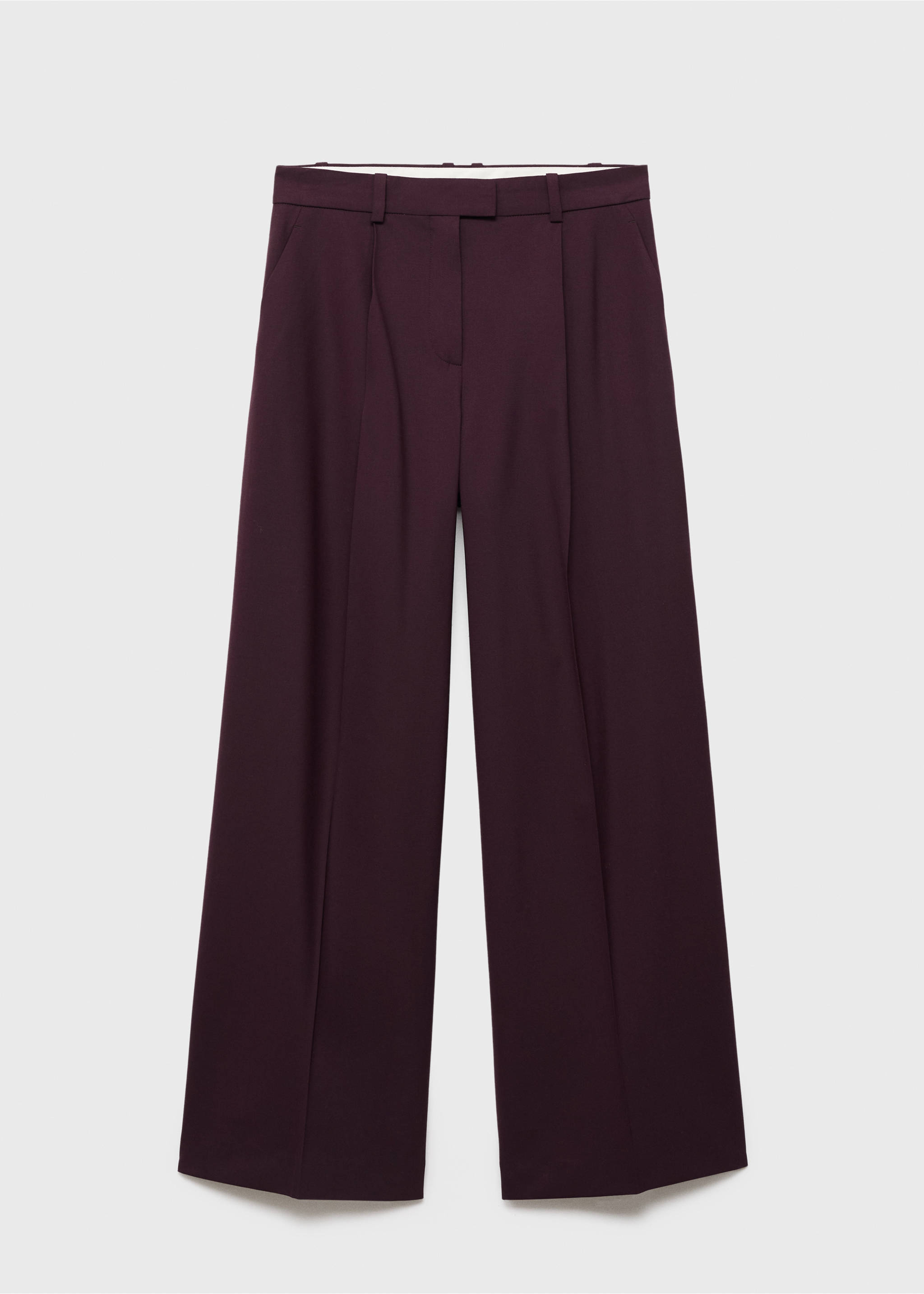 Straight wool suit trousers - Article without model, Maroon. Ref: 17006368-00.