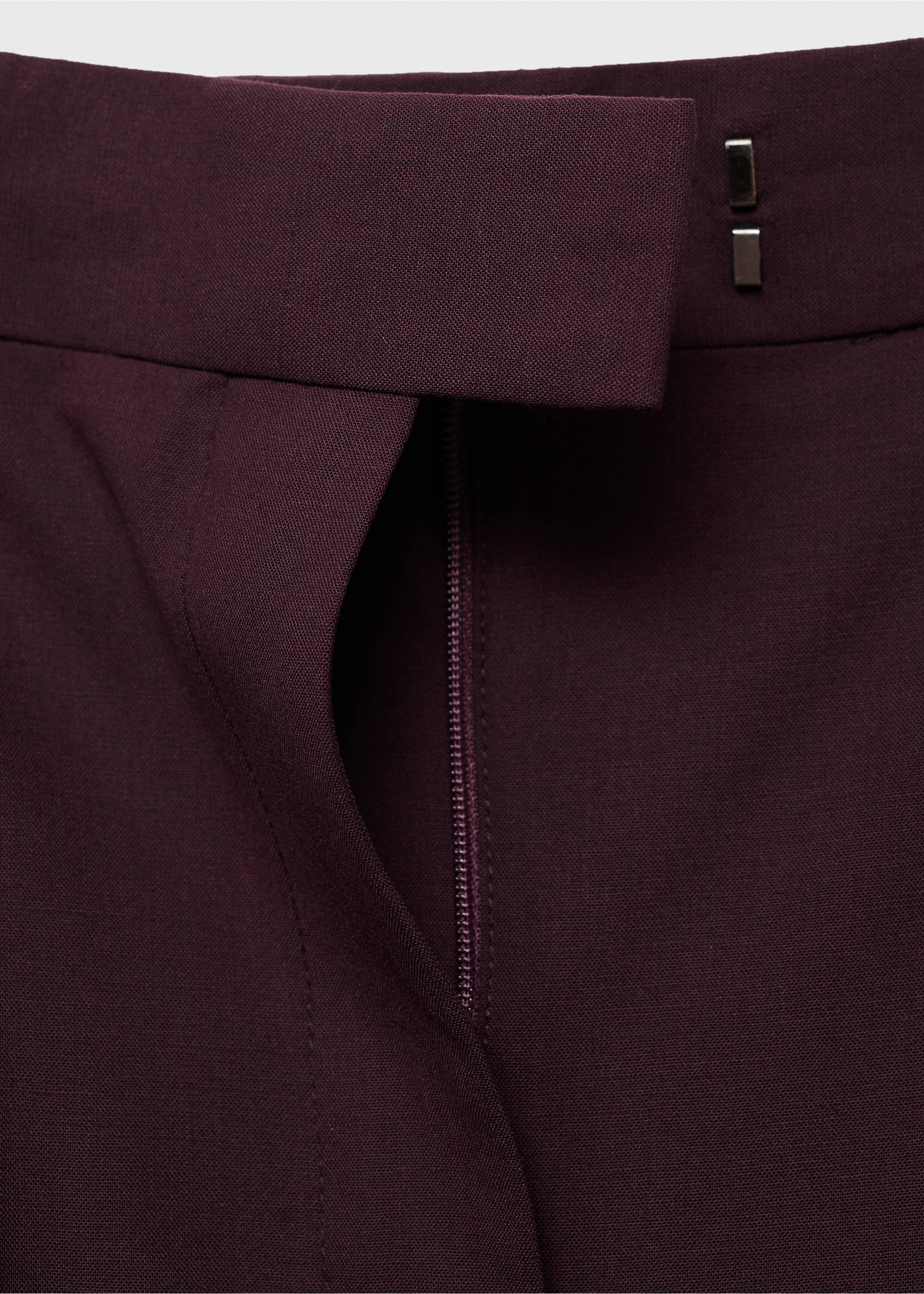 Straight wool suit trousers - Details of the article 8, Maroon. Ref: 17006368-00.