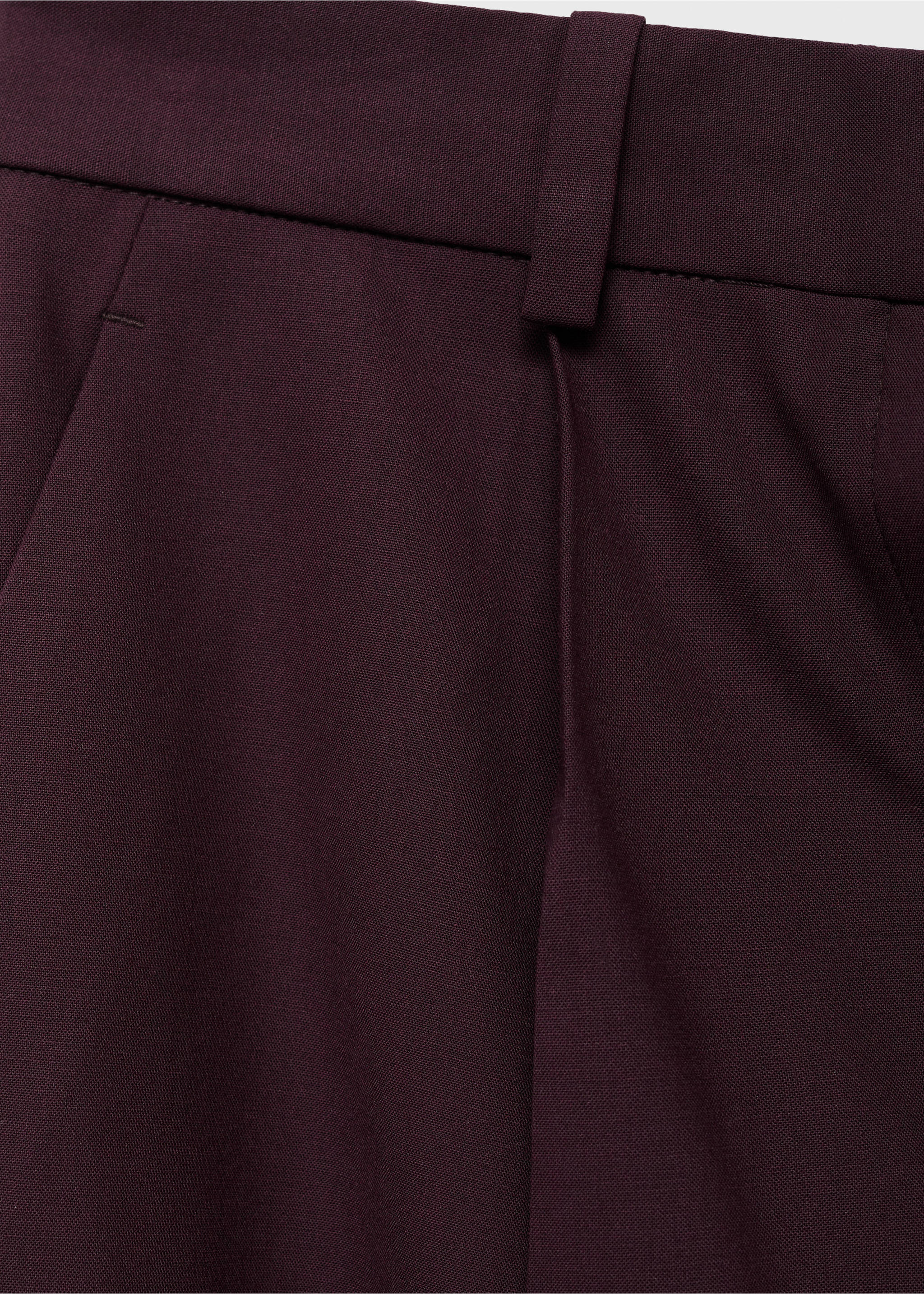 Straight wool suit trousers - Details of the article 0, Maroon. Ref: 17006368-00.