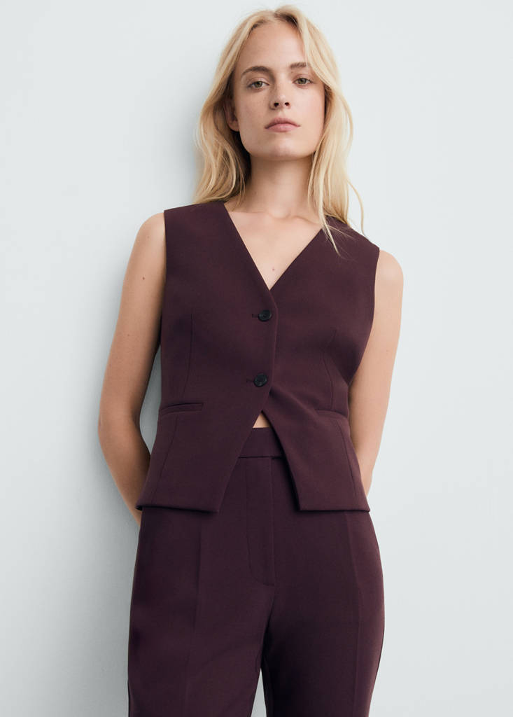 Mid-rise flare trousers — Plum
