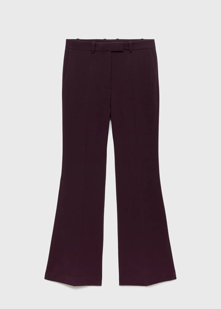 Mid-rise flare trousers — Plum