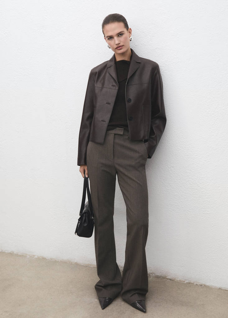 Mid-rise flare trousers — Grey