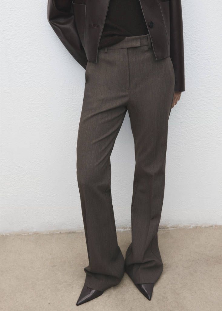 Mid-rise flare trousers — Grey