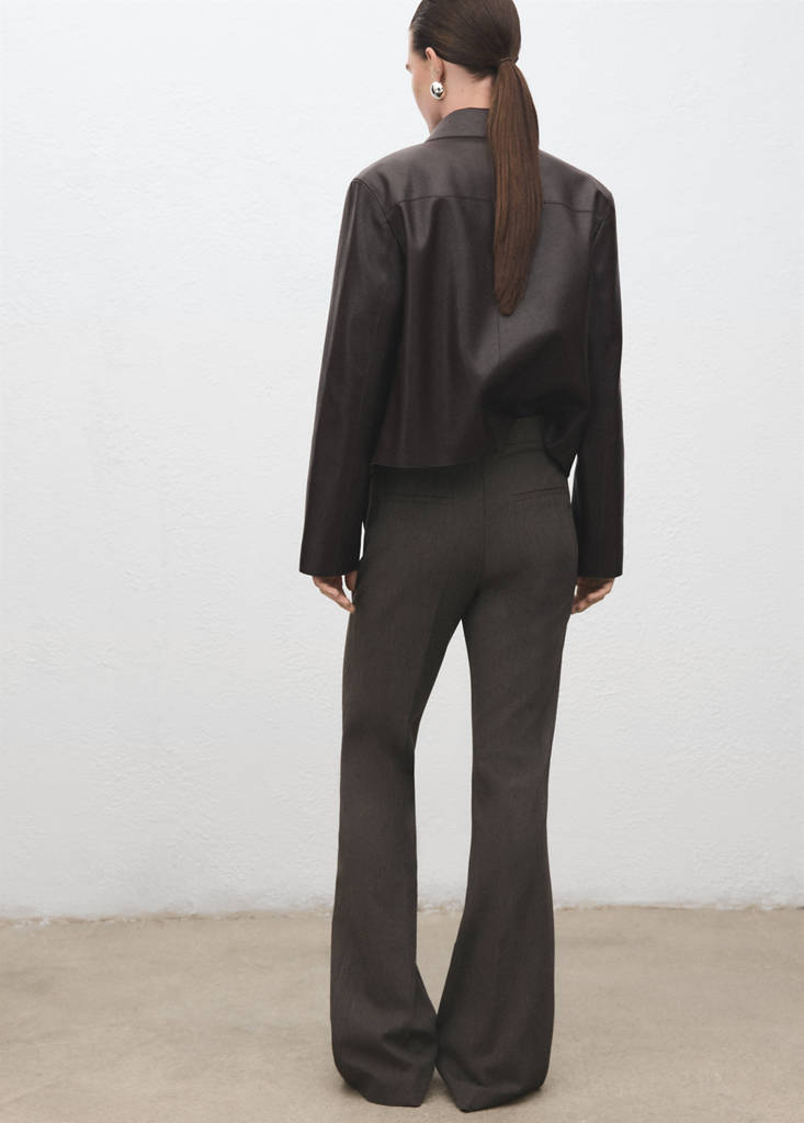 Mid-rise flare trousers — Grey