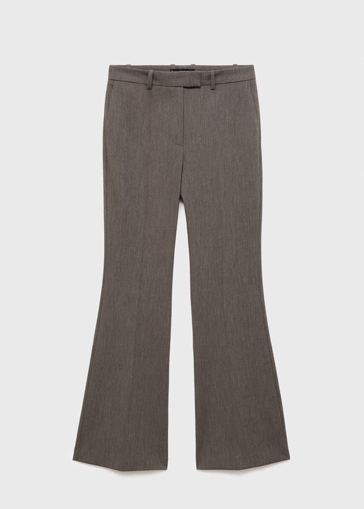 Mid-rise flare trousers — Grey