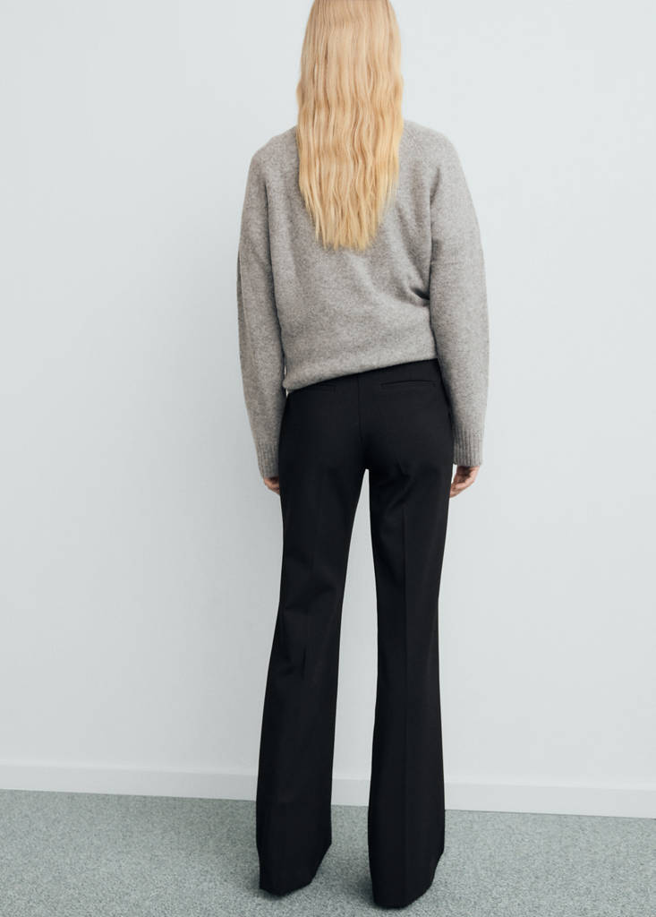 Mid-rise flare trousers — Black
