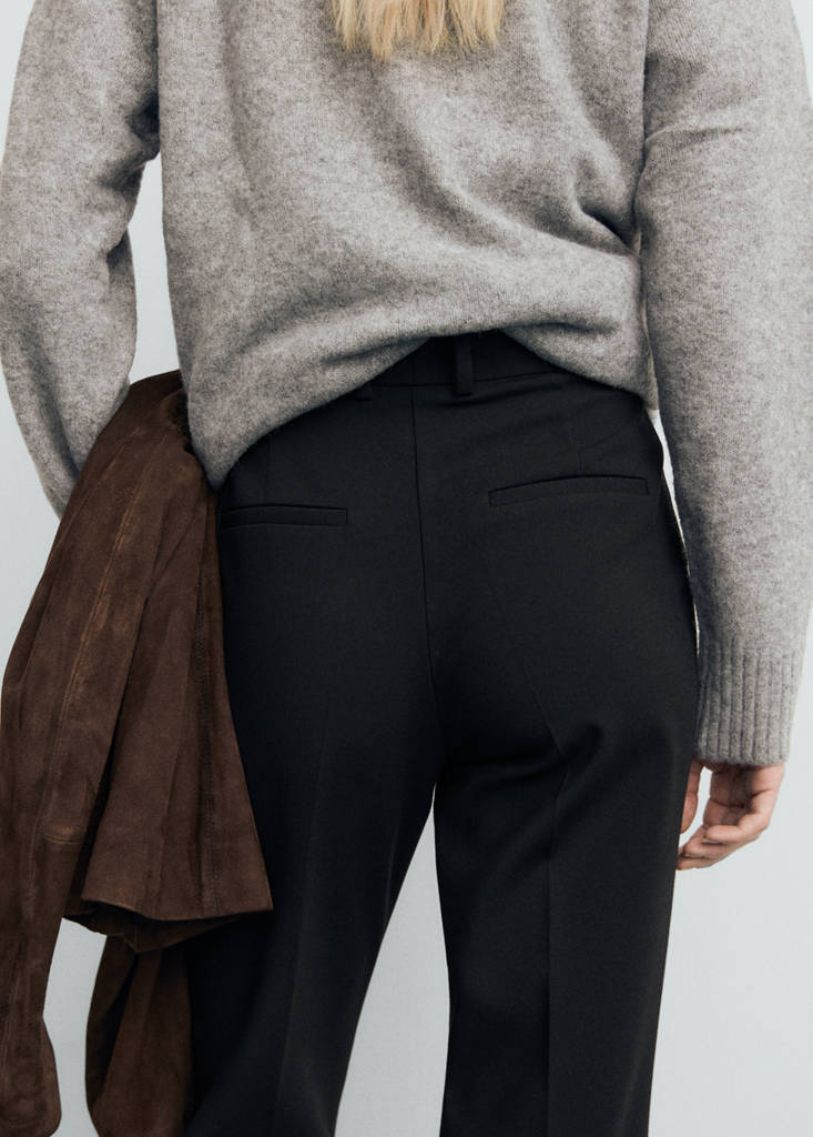 Mid-rise flare trousers — Black
