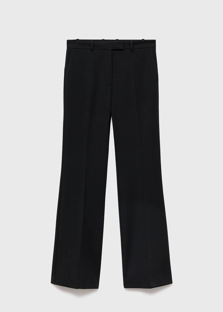 Mid-rise flare trousers — Black