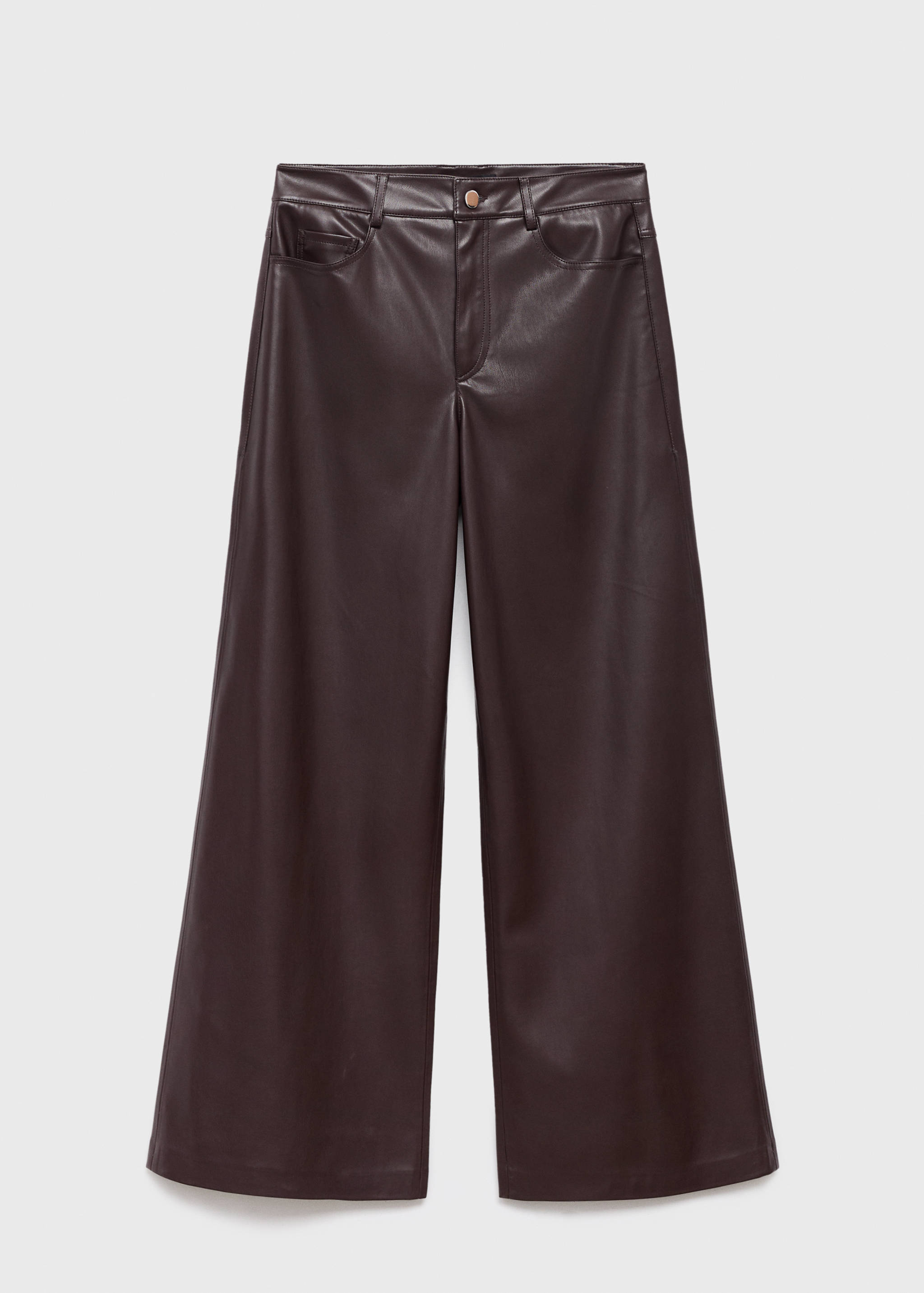 Straight-leg faux-leather trousers - Article without model