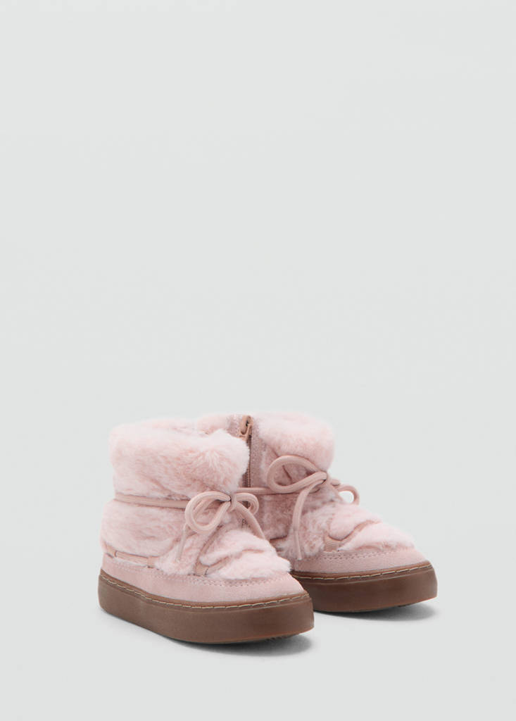 Hair lace ankle boots — Pastel Pink