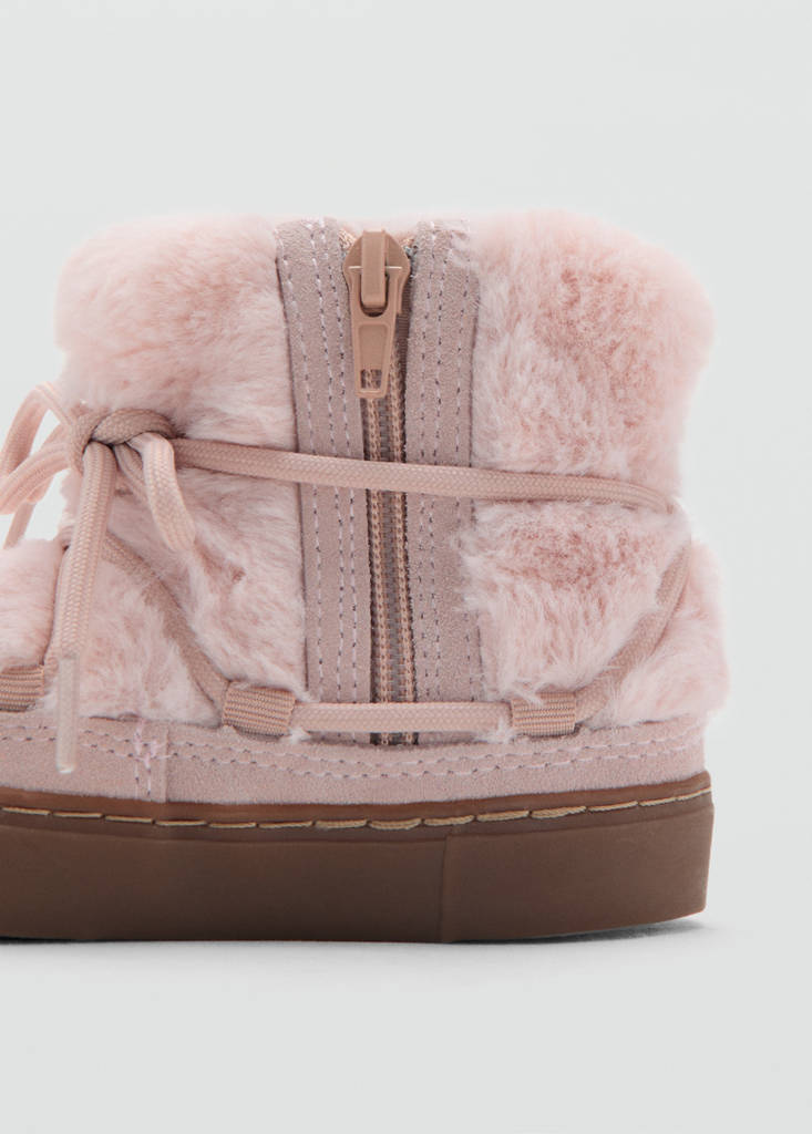 Hair lace ankle boots — Pastel Pink