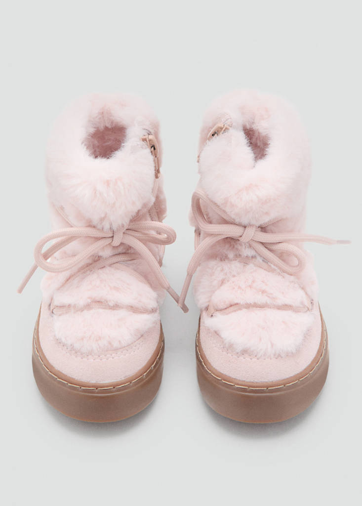 Hair lace ankle boots — Pastel Pink