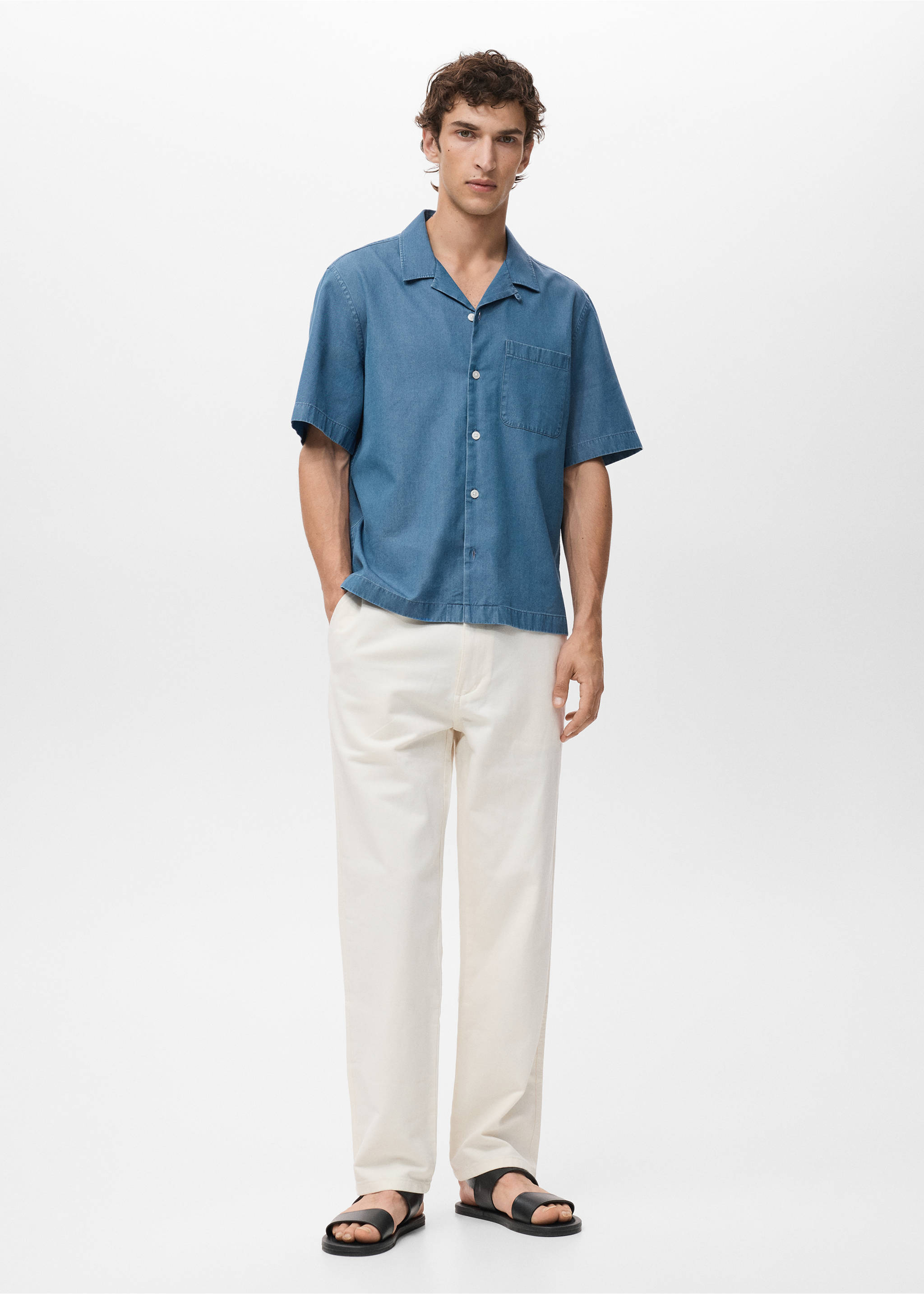 Camisa vaquera 100% algodón - Plano general, Azul indigo. Ref: 17006742-00.