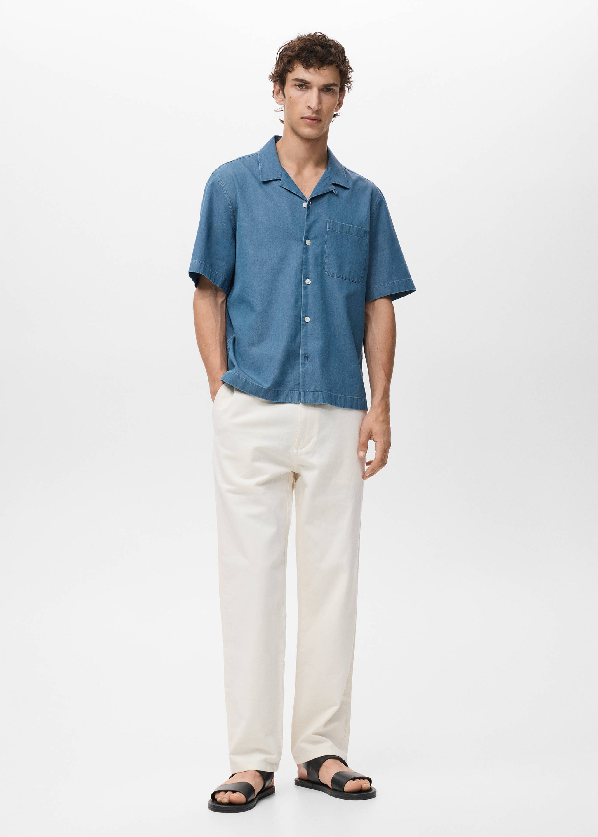 100% cotton denim shirt - General plane