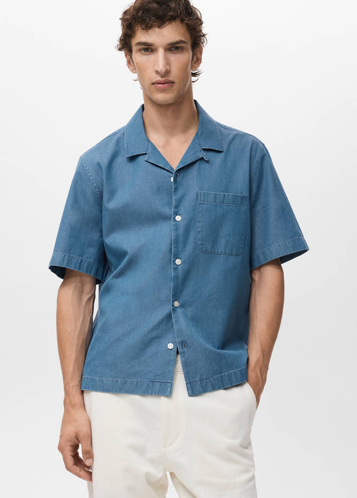 100% cotton denim shirt - thumbnail 2