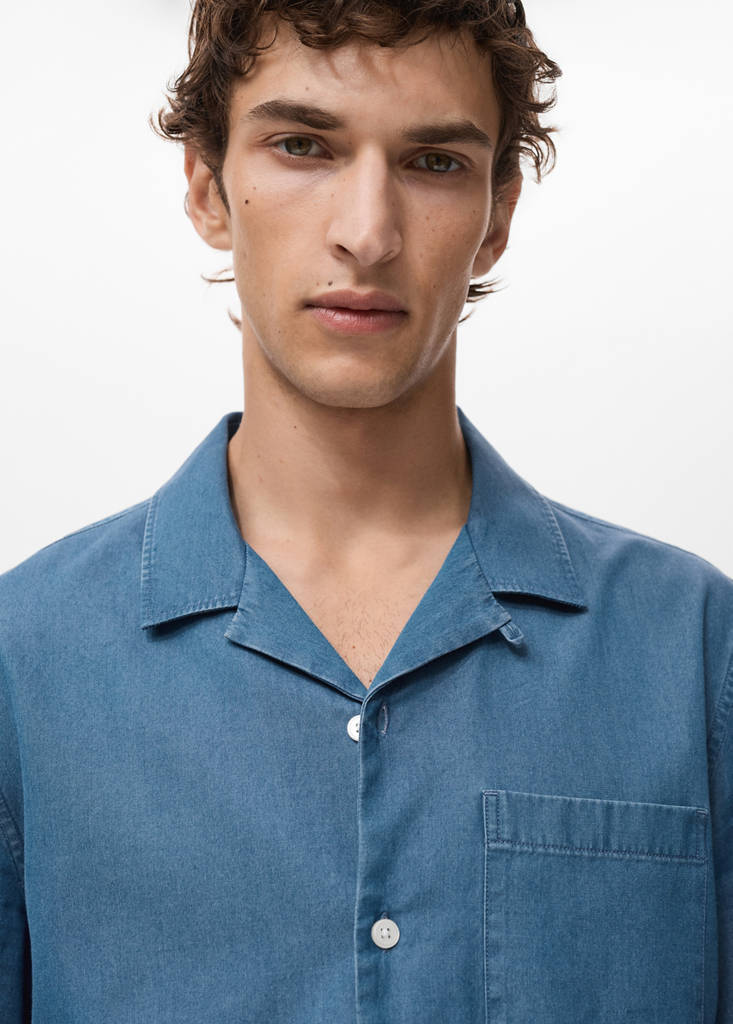 100% cotton denim shirt - thumbnail 5