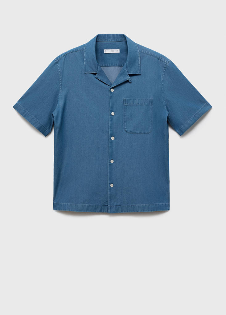 100% cotton denim shirt - thumbnail 4