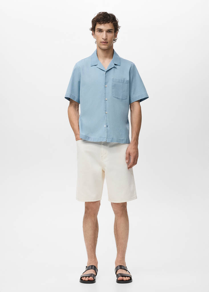 100% cotton denim shirt - thumbnail 8
