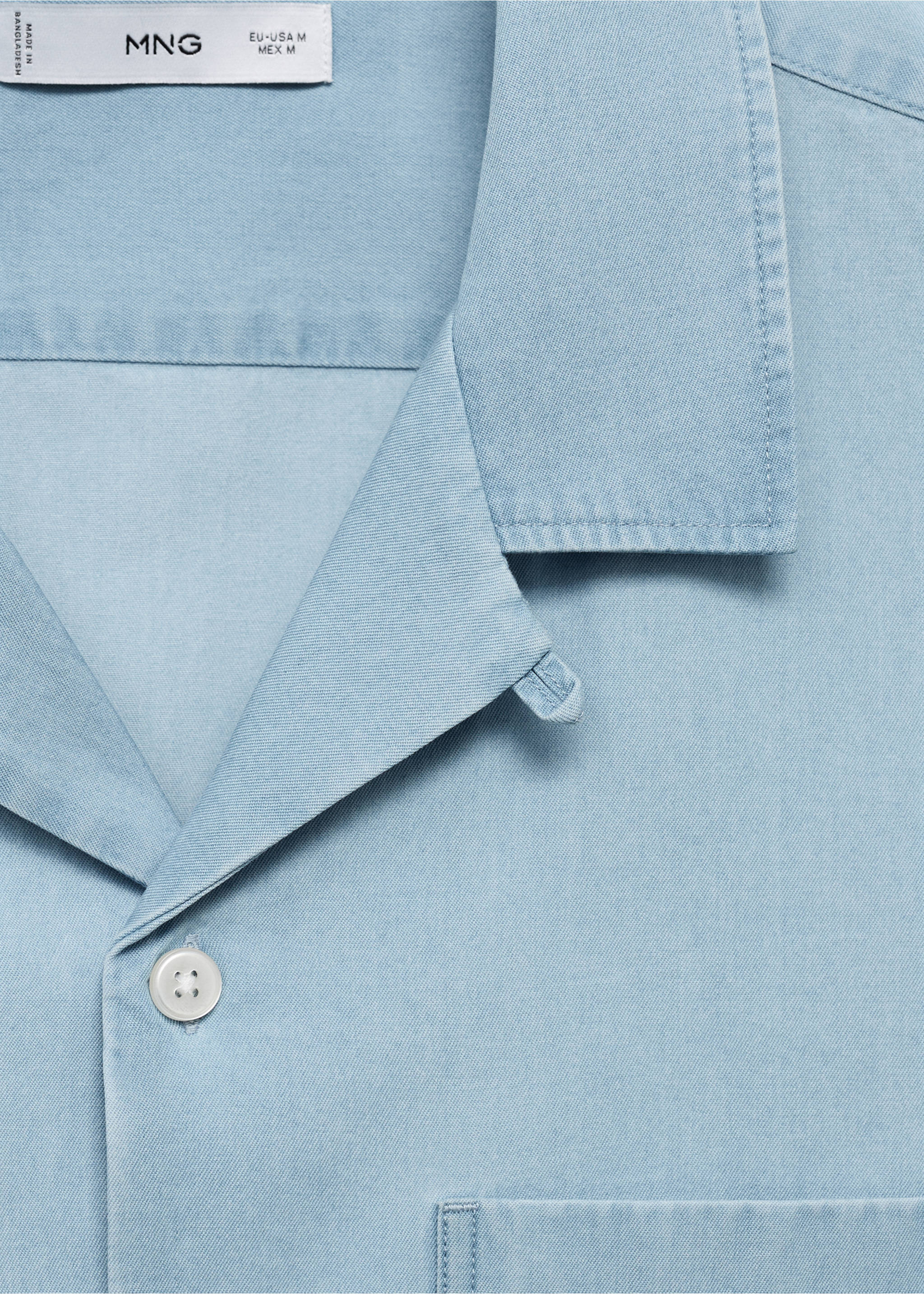 Camisa vaquera 100% algodón - Detalle del artículo 8, Azul claro. Ref: 17006742-00.